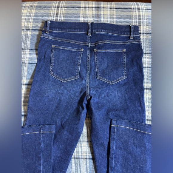 Spanx Blue High Rise Flare Leg Jeans Midnight Large - Picture 5 of 10